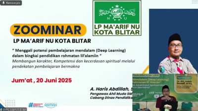 LP Ma’arif NU Kota Blitar Gelar Zoominar Pendidikan Bertema Deep Learning dalam Bingkai Rahmatan lil ‘Alamiin